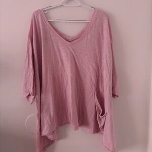 Pink V-Neck free people Top